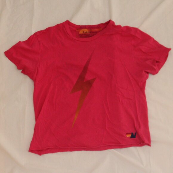 Aviator Nation lightning bolt Crop T-shirt sz. XS - Picture 1 of 8